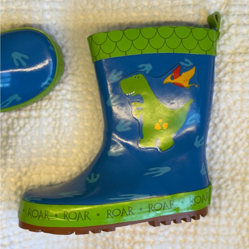 Roar Kids Blue Dinosaur Rain Boots